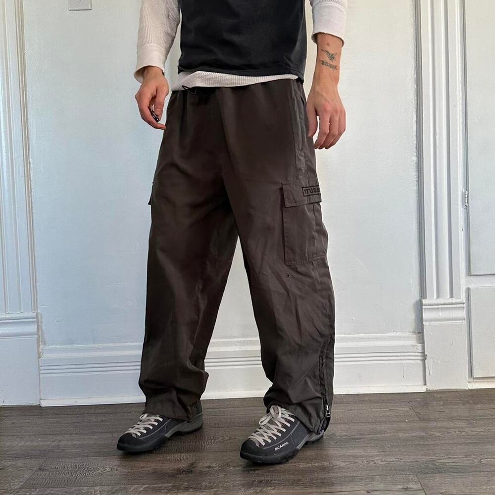 Super Rare Vintage 90s 00s Stussy Squadron Cargo Parachute Nylon Pants